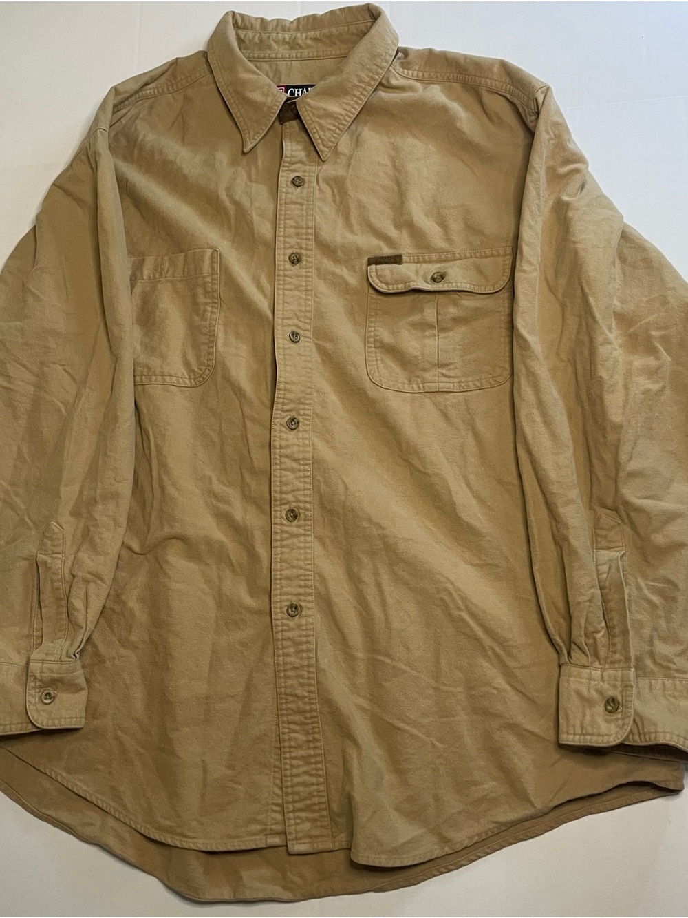 Vintage 90s Chaps Ralph Lauren Heavy Canvas Shirt XXL  Corduroy Collar